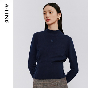 Aline/阿莱简约纯色套头针织衫 2025秋冬女装新品BEZ5609