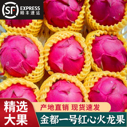 顺丰海南金都一号红心火龙果新鲜