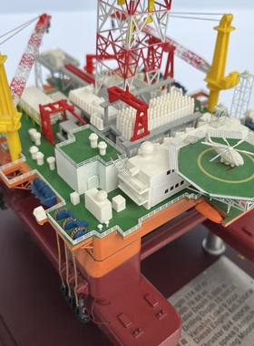 海洋石油981深水半潜式钻井平台仿真模型金属装饰摆件纪念品收藏