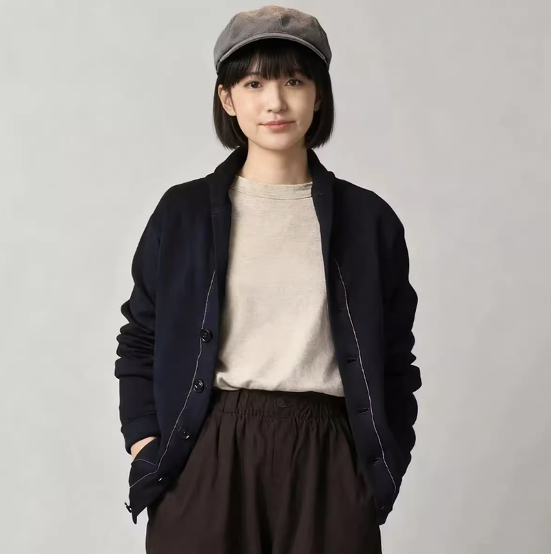 日系25秋冬新品Ctrl C 45r简约百搭双兜v领时尚气质百搭开衫外套