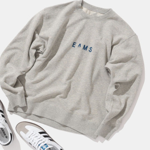 日系25秋冬新品beams糖果色印花字母休闲百搭毛圈棉卫衣女