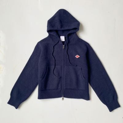 日系25秋新款danton双拉链休闲经典百搭连帽针织开衫外套