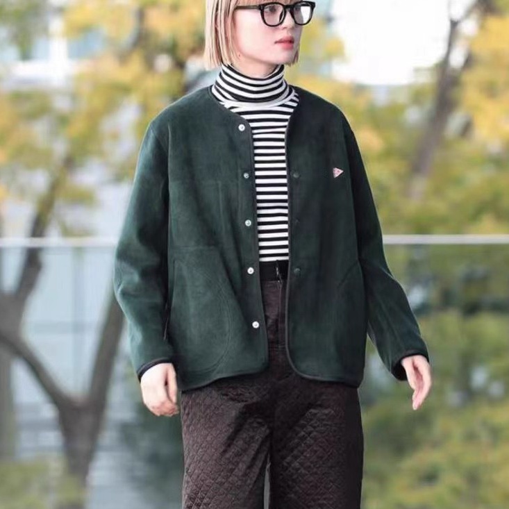 日系25秋冬新款danton休闲宽松百搭摇粒绒保暖外套女