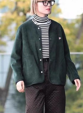 日系25秋冬新款danton休闲宽松百搭摇粒绒保暖外套女