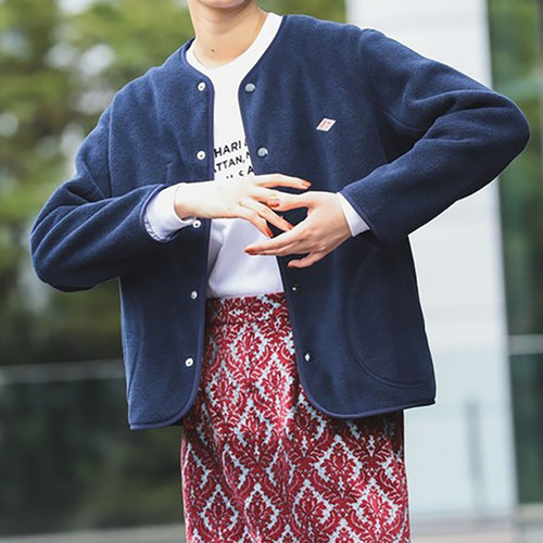 日系25秋冬新品菱形图案单排扣侧口袋双面绒外套开衫上衣danton