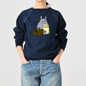 加绒休闲舒适洋气长袖 日系26新款 龙猫印花插肩袖 卫衣男女