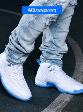 JORDAN Air Jordan 12 AJ12白蓝男高帮复古运动篮球鞋 CT8013-112