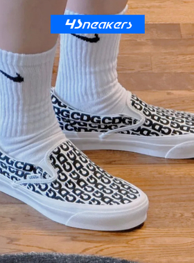 范斯Vans Slip On LX Vault 经典黑白棋盘格川久保玲一脚蹬板鞋