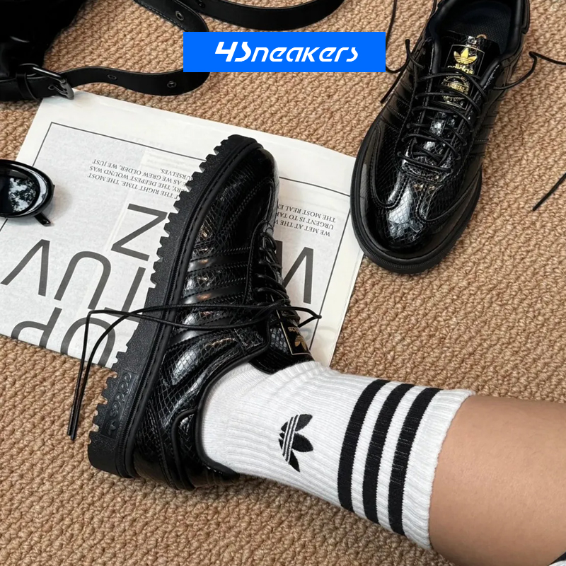 阿迪达斯Adidas Samba WTR三叶草纯黑德训板鞋运动休闲鞋KI6278