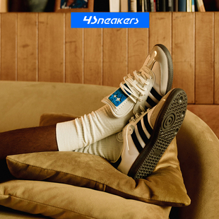 阿迪达斯Adidas BSTN联名男女黑白休闲复古德训鞋 IE0168 Samba