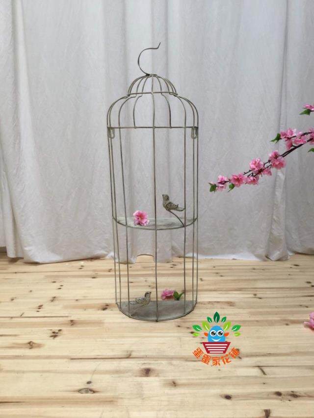 包邮铁艺壁挂双层装饰美式花架