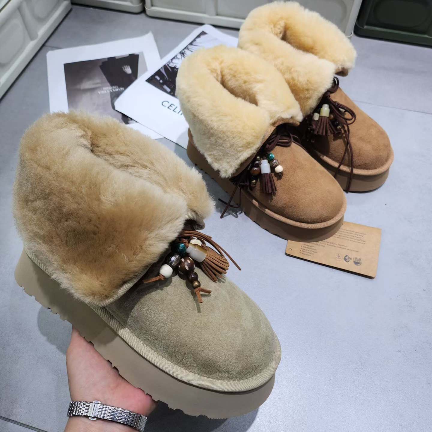 女款雪地靴羊皮毛一体加绒加厚保暖澳洲真皮防滑毛毛鞋东北大棉鞋,女鞋,时尚雪地靴,淘宝优惠券,粉丝福利购,淘宝优惠卷