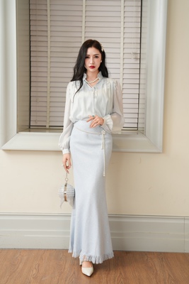 YEERANDMORE半身裙鱼尾包臀长裙女秋冬气质高级感修身鱼尾裙女冬