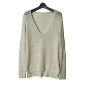 慵懒风深V领宽松针织衫 SD正品 女士时尚 3571