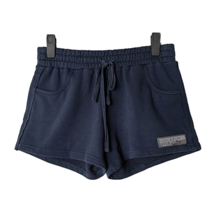 深蓝色抽绳口袋运动裤 短裤 0940 折扣女士松紧腰系带休闲卫裤 正品