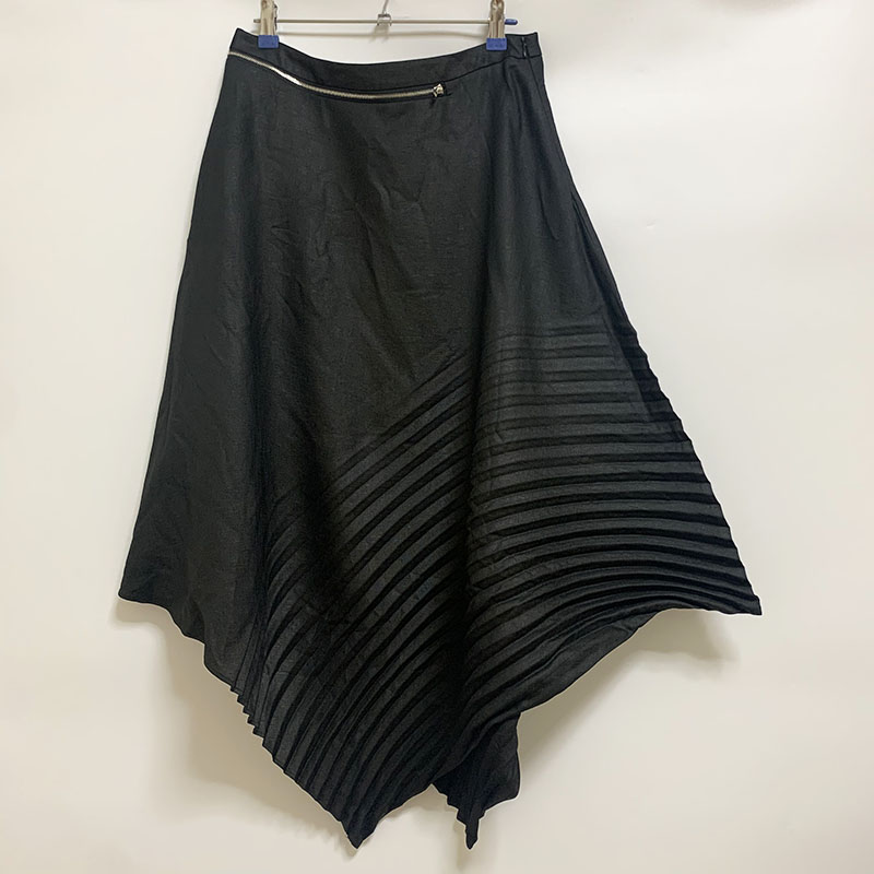 圣迪品牌折扣女式折痕挺括压褶半身长裙