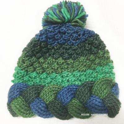 圣迪家设计师款交叉钩花多色拼接帽子3661