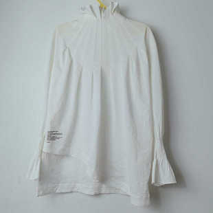 圣迪家折扣小众设计宽松宫廷风甜美百搭褶皱衬衫 0537