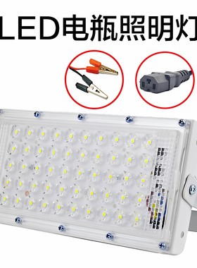led电瓶灯照明12v24v36v48伏低压直流投光摆地摊夜市插三轮车专用