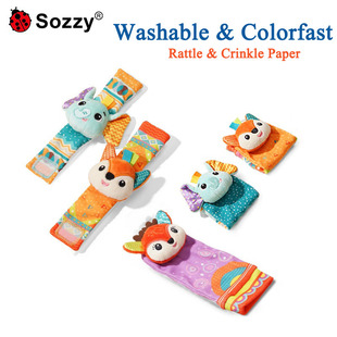 Baby Wrist Rattle & Sock Set Toys/Crinkle Paper/0+ Months