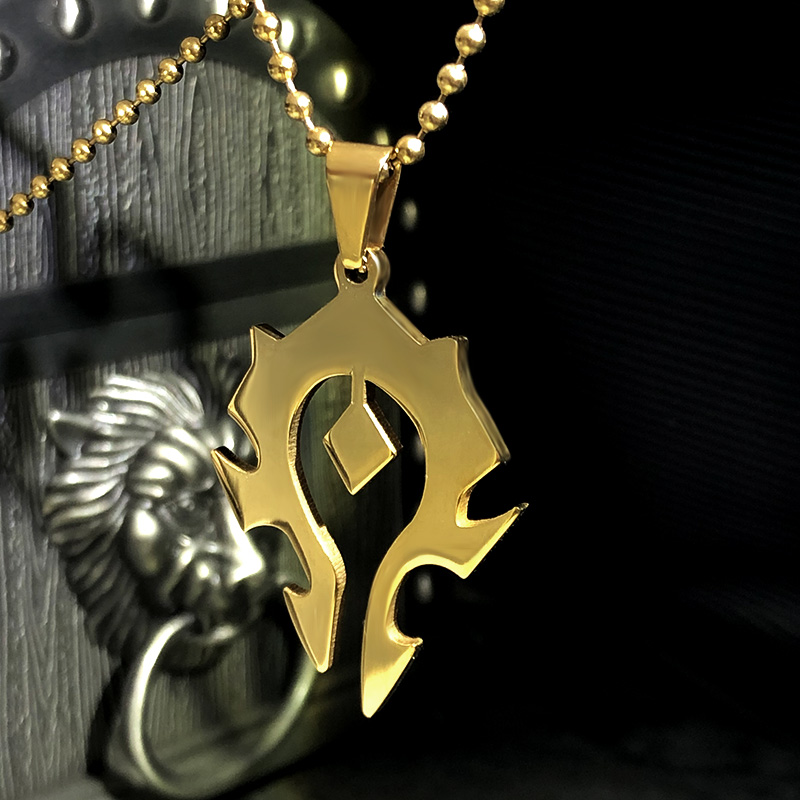 魔兽金项链钛钢圆珠链男