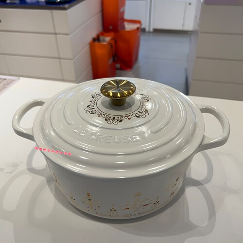 酷彩Le Creuset法国珐琅铸铁圆形锅 22CM圣诞12天印花特别版炖锅