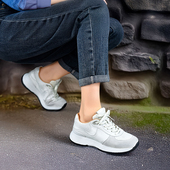 厚底真皮手工运动鞋 四起哥2025春秋新款 轻奢头层牛皮休闲女鞋 女潮