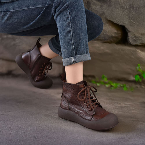 四起哥2025秋冬头层牛皮马丁靴潮