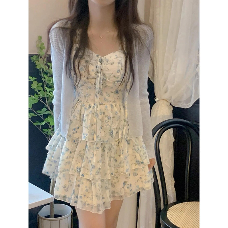吊带连衣裙两件套装女夏