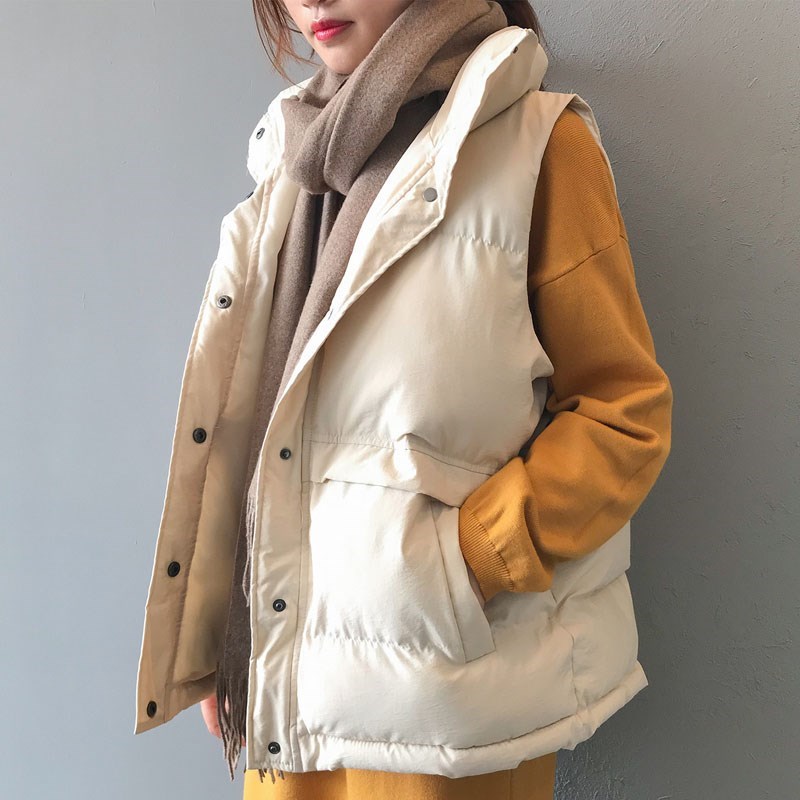 潮牌高端白鸭绒羽绒服马甲女马夹