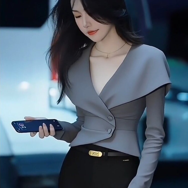 独特漂亮高级感收腰衬衫女