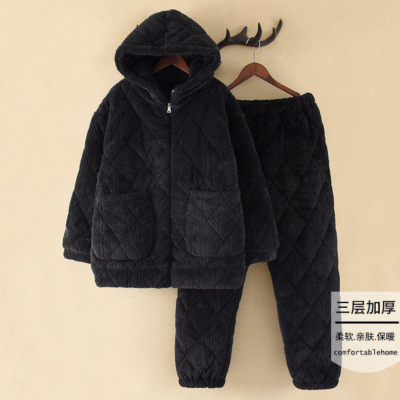 情侣睡衣女冬三层夹棉加厚加绒男士珊瑚绒保暖毛绒棉袄家居服套装,女士内衣/男士内衣/家居服,睡衣/家居服套装,淘宝优惠券,粉丝福利购,淘宝优惠卷