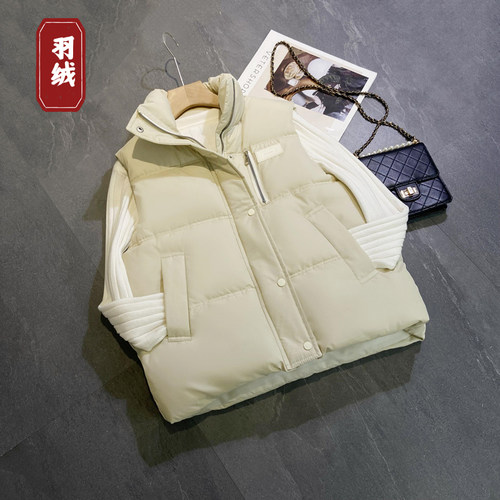 短款外穿背心白鸭绒马夹羽绒马甲