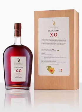 法国原瓶进口洋酒Gavernac佳运来臻品XO白兰地礼盒装1L团购优惠
