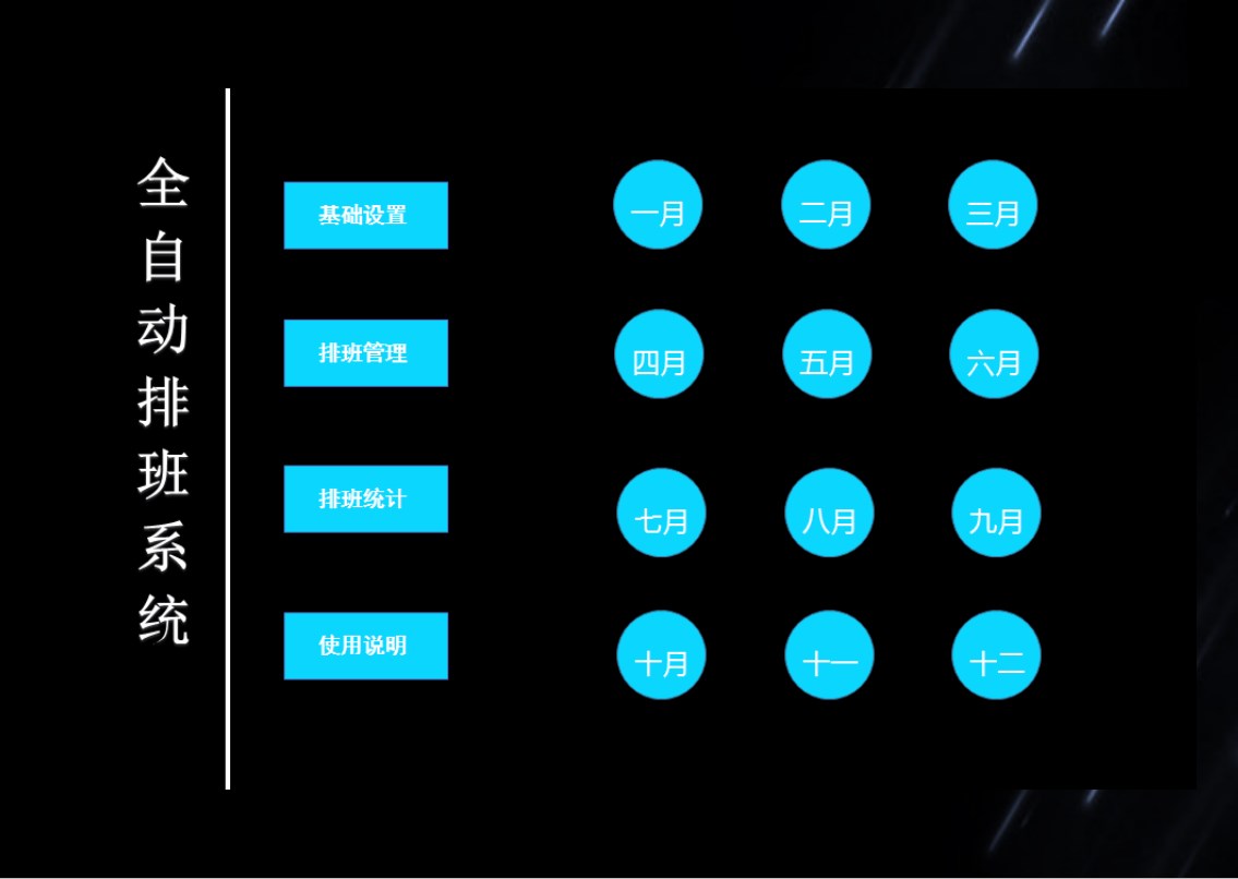 Excel全自动排班统计管理软件系统月度年度值班表报告表格模板
