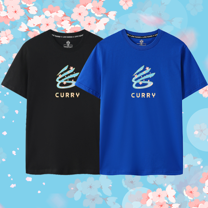 2022库里同款标志短袖t恤新logo金州勇士curry标志青少年篮球夏季