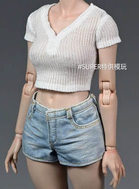 1:6比例女兵人偶竖条纹薄款微透上衣打底衫12寸可动服装模型at201