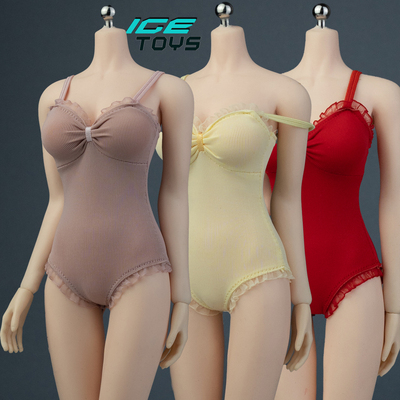 ic1023 女兵人1/6内衣蕾丝边性感连体泳衣包胶素体tbl 岚娃娃衣服