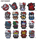 海客户外动漫周边刺绣布贴卡通人物蝴蝶节魔术贴臂章背包贴章现货