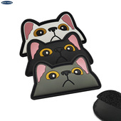 黑色小猫可爱创意PVC软胶魔术贴潮牌徽章士气章臂章包贴补丁章