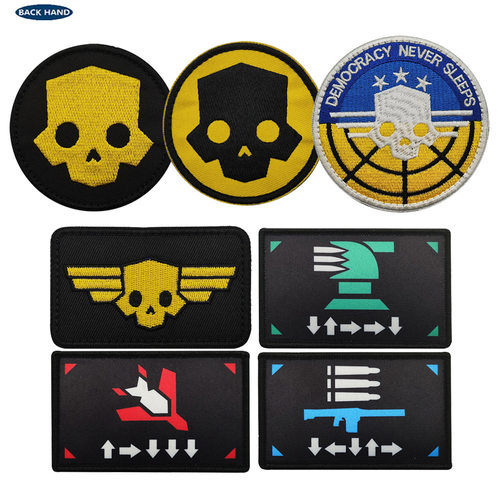 地狱潜兵兵hell divers 2游戏周边刺绣布贴潜水员魔术贴徽章包贴