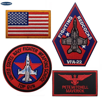 海客户外跨境现货TOP GUN VFA22战斗机壮志凌云2刺绣臂章魔术贴