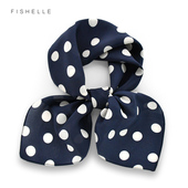 藏青波点真丝丝巾礼盒桑蚕丝纱巾方巾杭州丝绸围巾伴手礼商务礼品