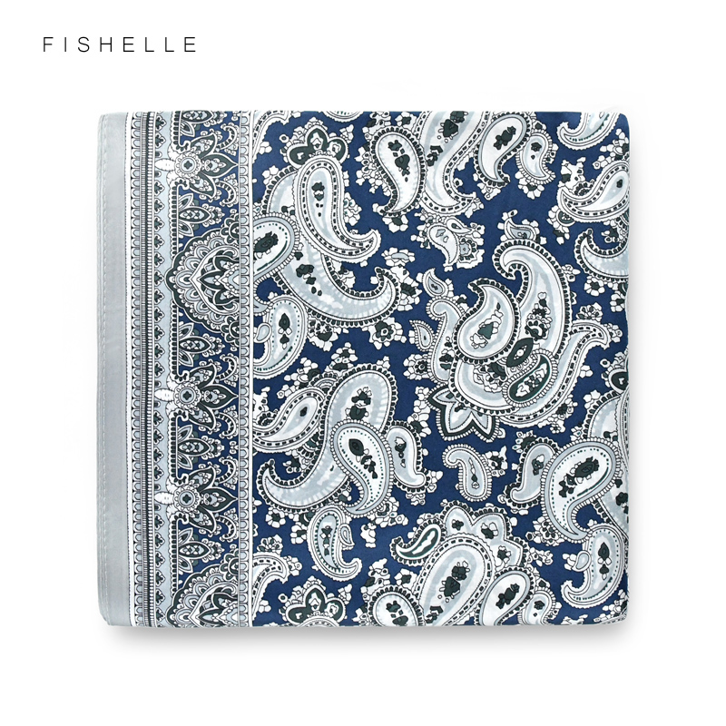 灰蓝腰果真丝小方巾女桑蚕丝丝巾礼盒男士西装领巾口袋巾商务礼品