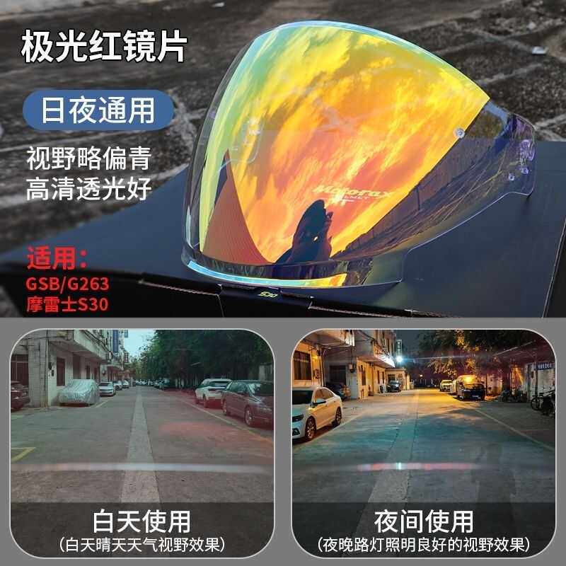 适用于S30日夜两用GSB头盔镜片 G-263 JET3型号极光防晒