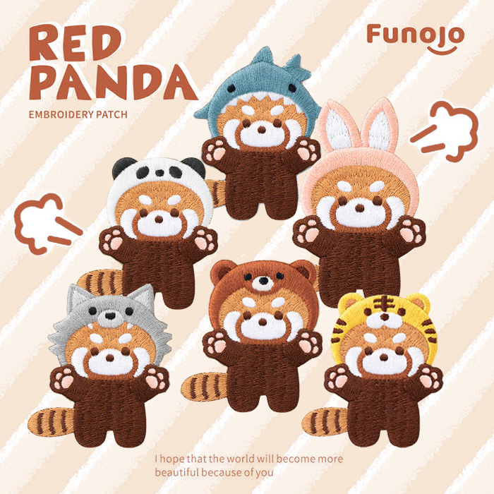 卡通便装小熊猫刺绣贴