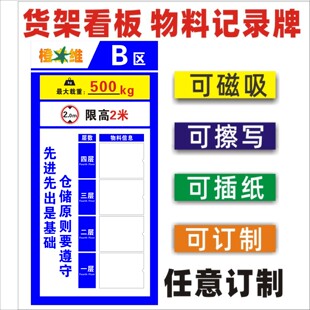 货架物料分类看板仓储物料存放仓库管理看板库位信息目视化标识牌