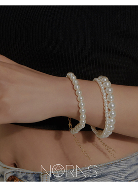 欧美风白色仿珍珠手链