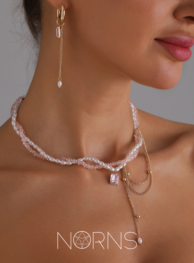 左右不对称耳环耳链层次链条