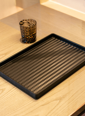 原创水波纹托盘家用水杯盘托加厚Tray茶杯北欧托盘长方形酒店收纳